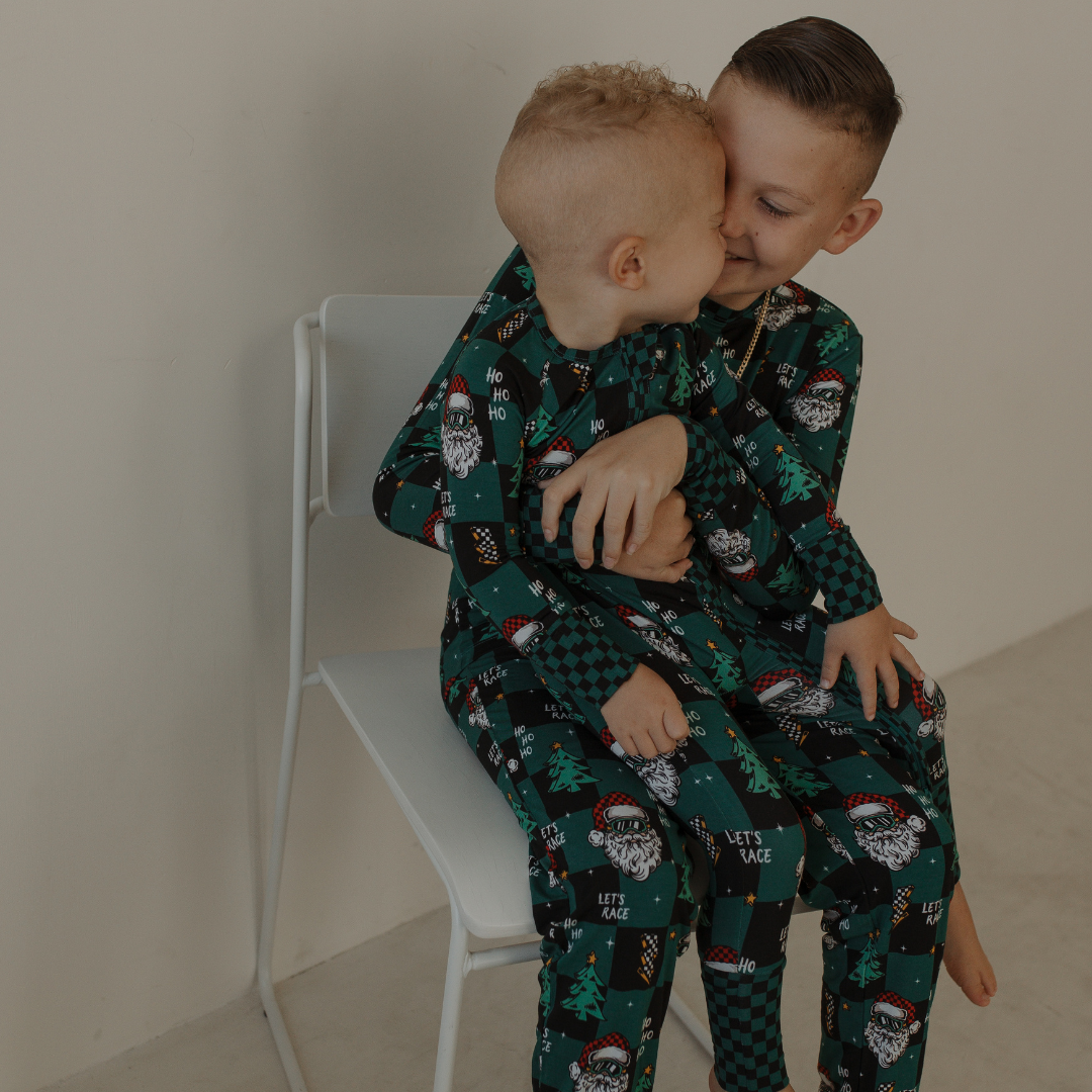 Let's Race Santa Toddler & Youth Pajamas / PREORDER shipping Oct 26 - Nov 9