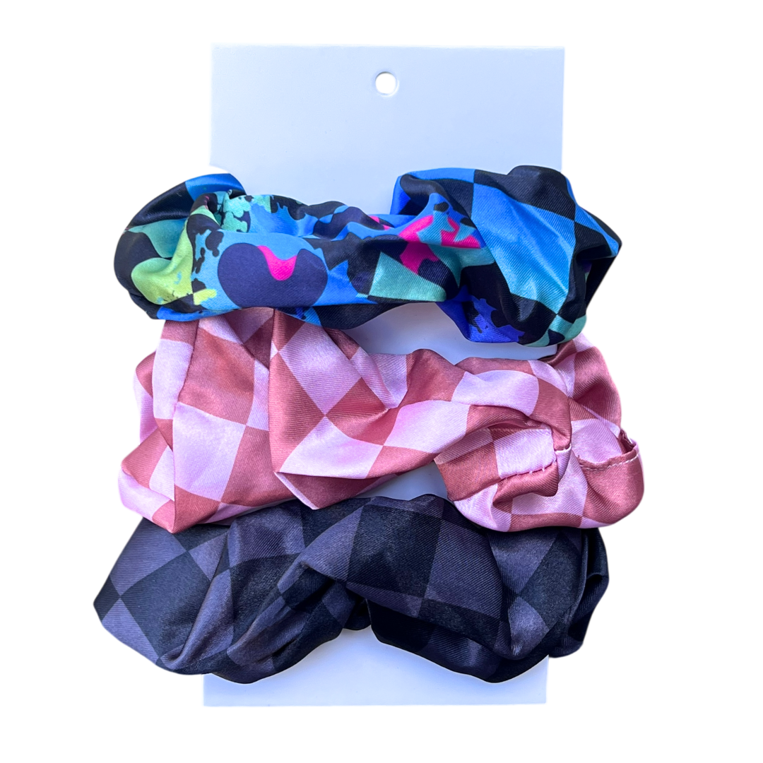 Stealth Checkered Scrunchies