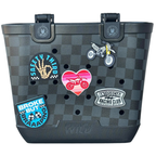 Checkered Dirt Bike - Moto Tote Charm