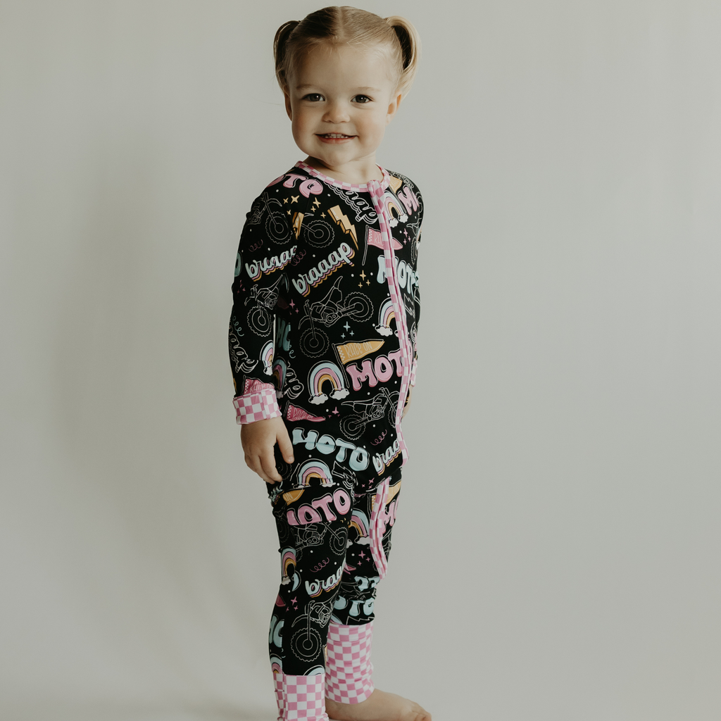 Moto Girl Zip Up Pajamas