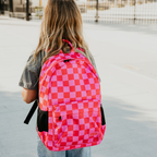 Speedy Pink Checker Backpacks