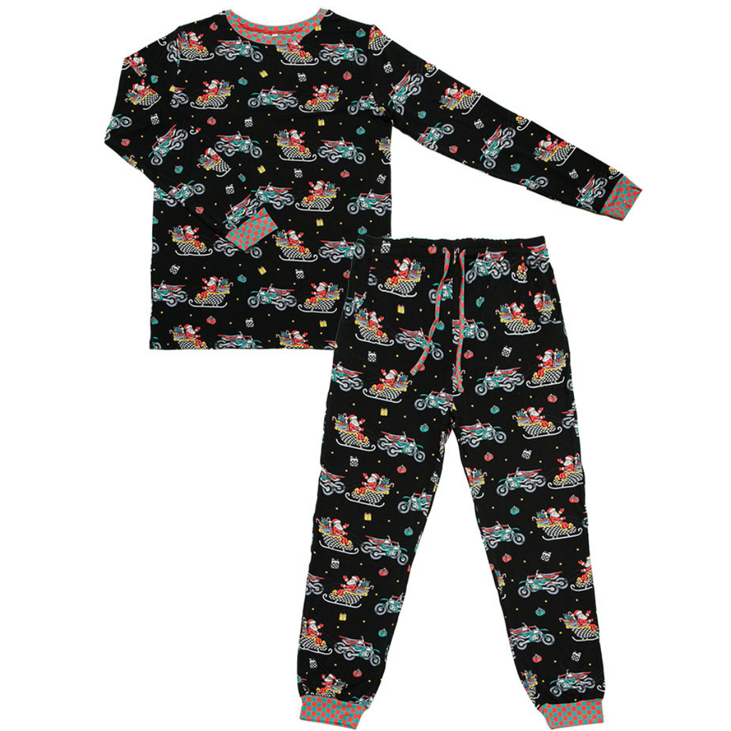 Santas Speedy Sleigh Unisex Adult Pajamas / PREORDER shipping Oct 26 - Nov 9