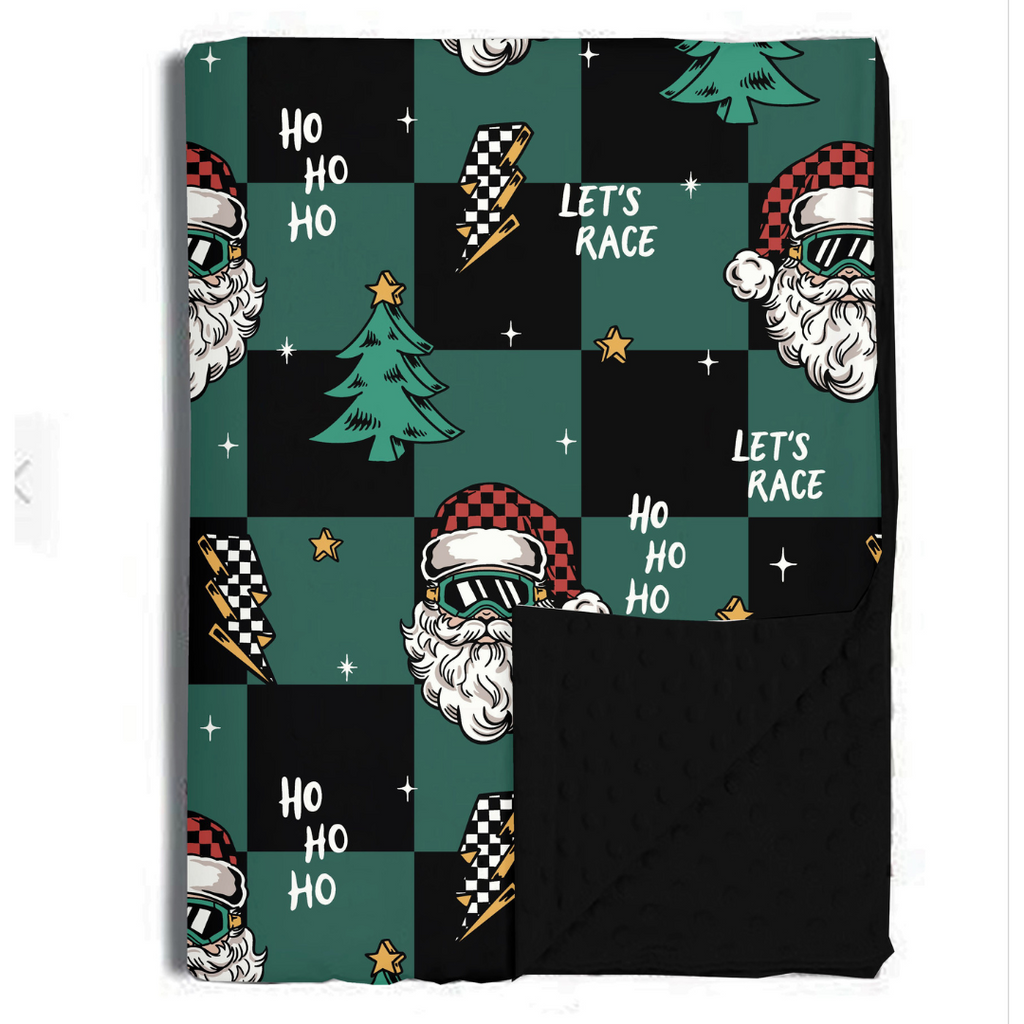 Let's Race Santa Blankets / PREORDER shipping Oct 26 - Nov 9