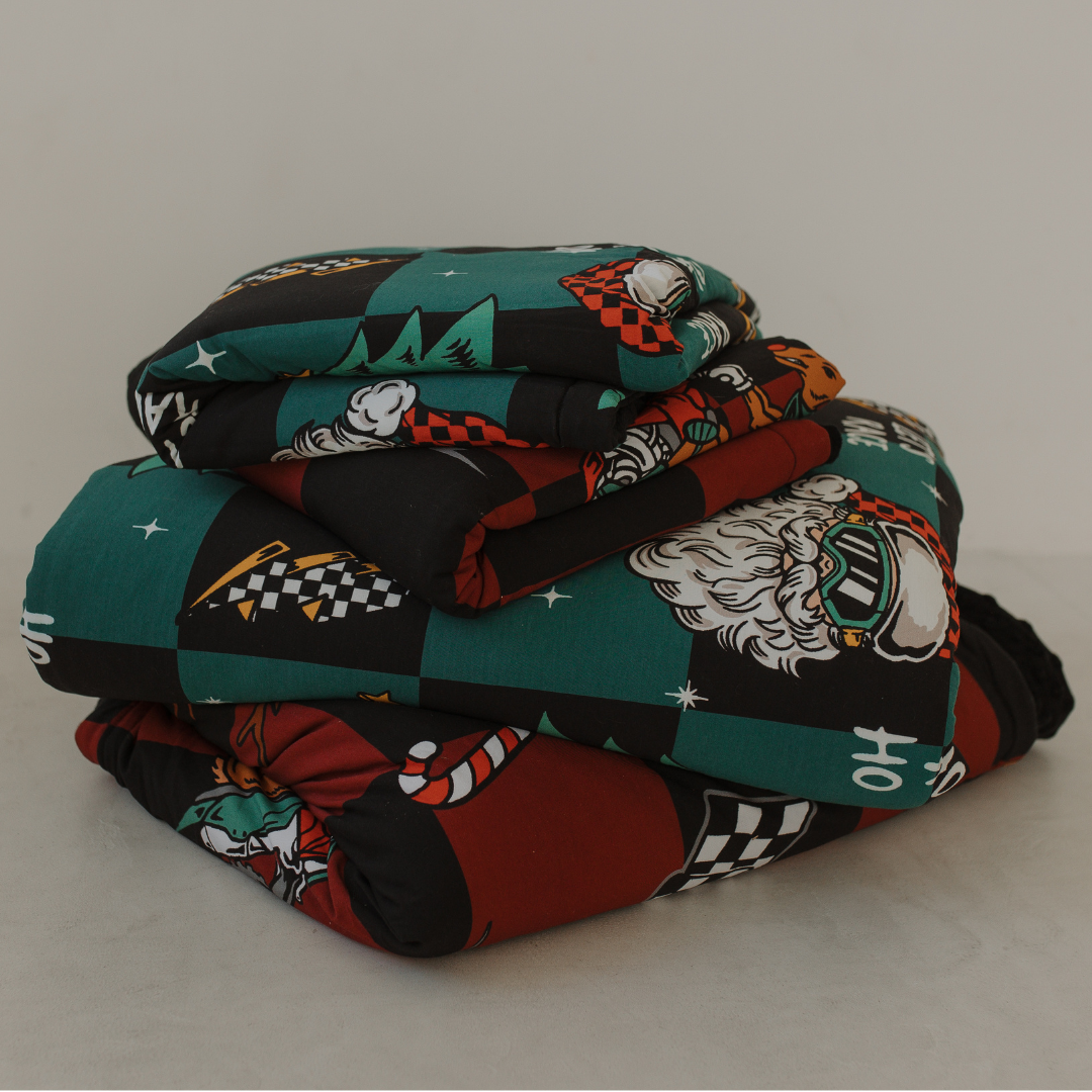 Let's Race Santa Blankets / PREORDER shipping Oct 26 - Nov 9