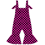 Pit Stop Pink Checkered Bell Bottom Jumpsuit