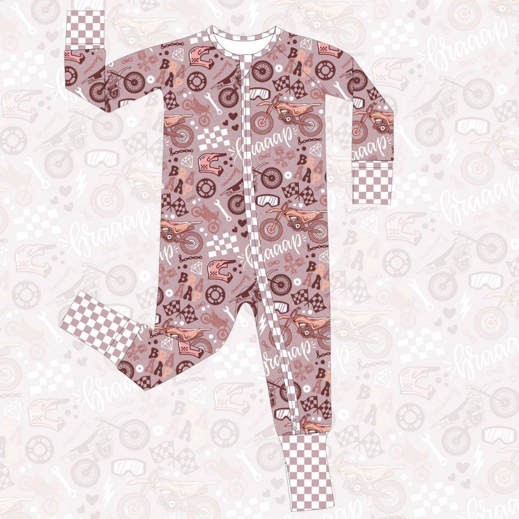 Braaap Like A Girl Zip Up Pajamas