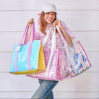 Colorblock Vinyl Tote Bag