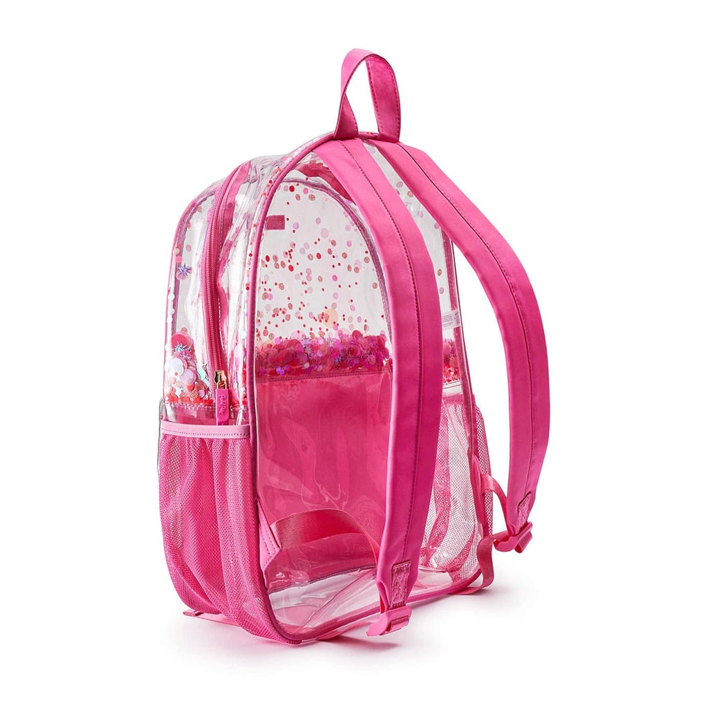 Clear Sweet Tart Pink Confetti Backpack