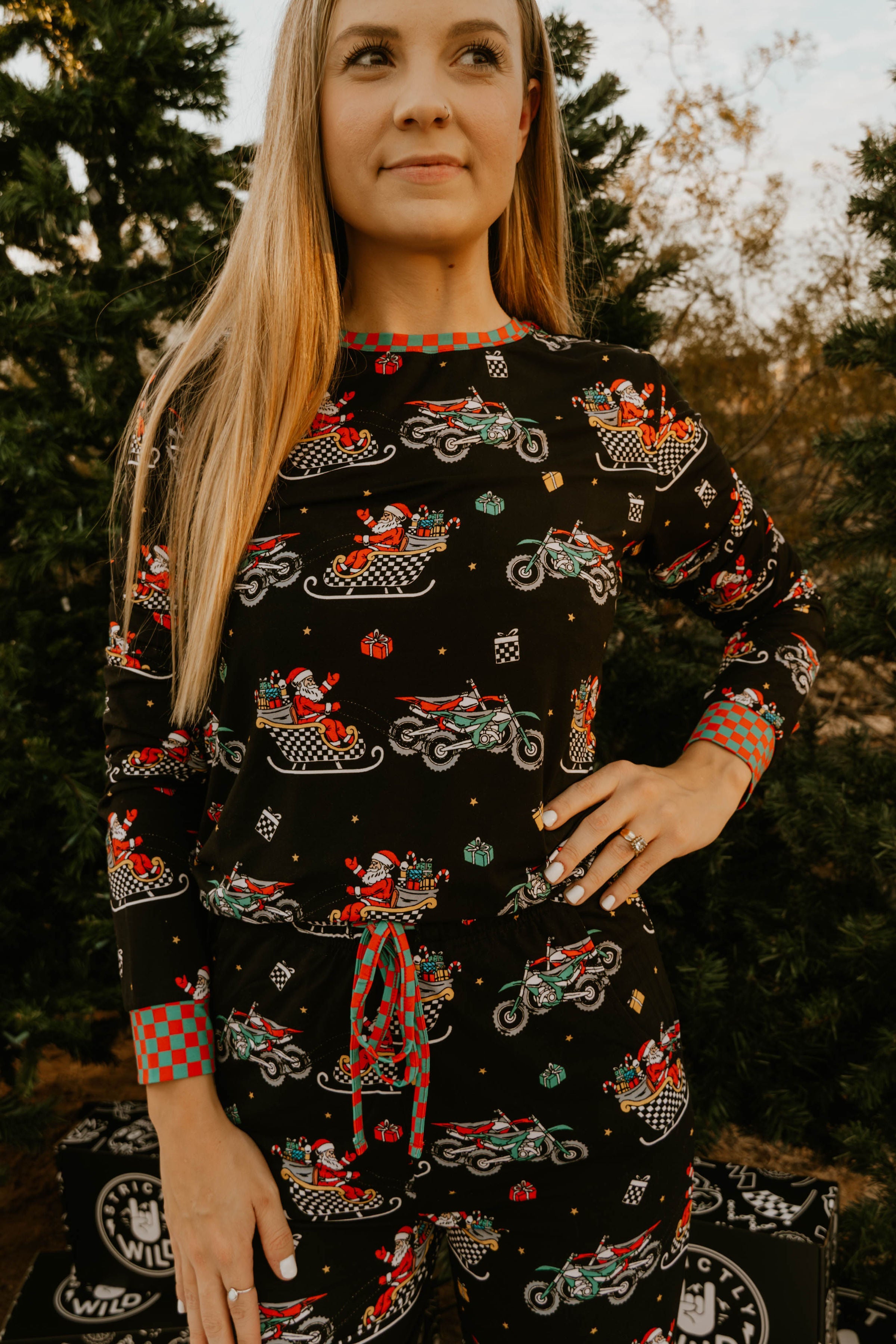 Santas Speedy Sleigh Unisex Adult Pajamas / PREORDER shipping Oct 26 - Nov 9