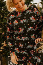 Santas Speedy Sleigh Unisex Adult Pajamas / PREORDER shipping Oct 26 - Nov 9