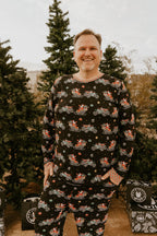Santas Speedy Sleigh Unisex Adult Pajamas / PREORDER shipping Oct 26 - Nov 9