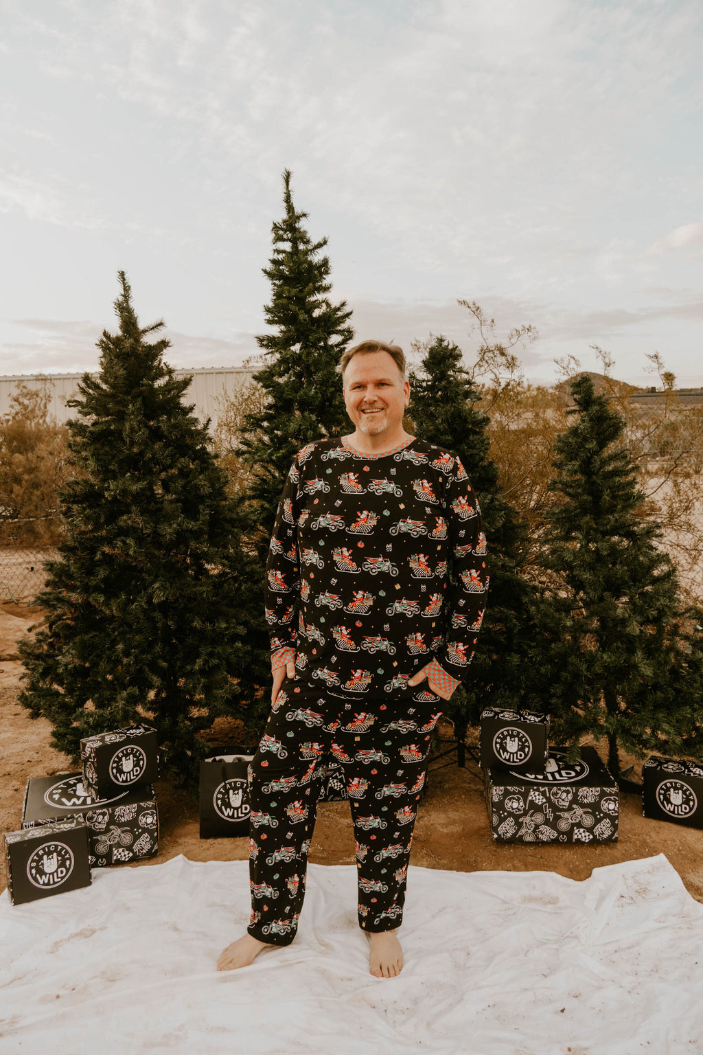 Santas Speedy Sleigh Unisex Adult Pajamas / PREORDER shipping Oct 26 - Nov 9