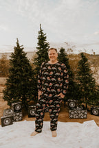 Santas Speedy Sleigh Unisex Adult Pajamas / PREORDER shipping Oct 26 - Nov 9