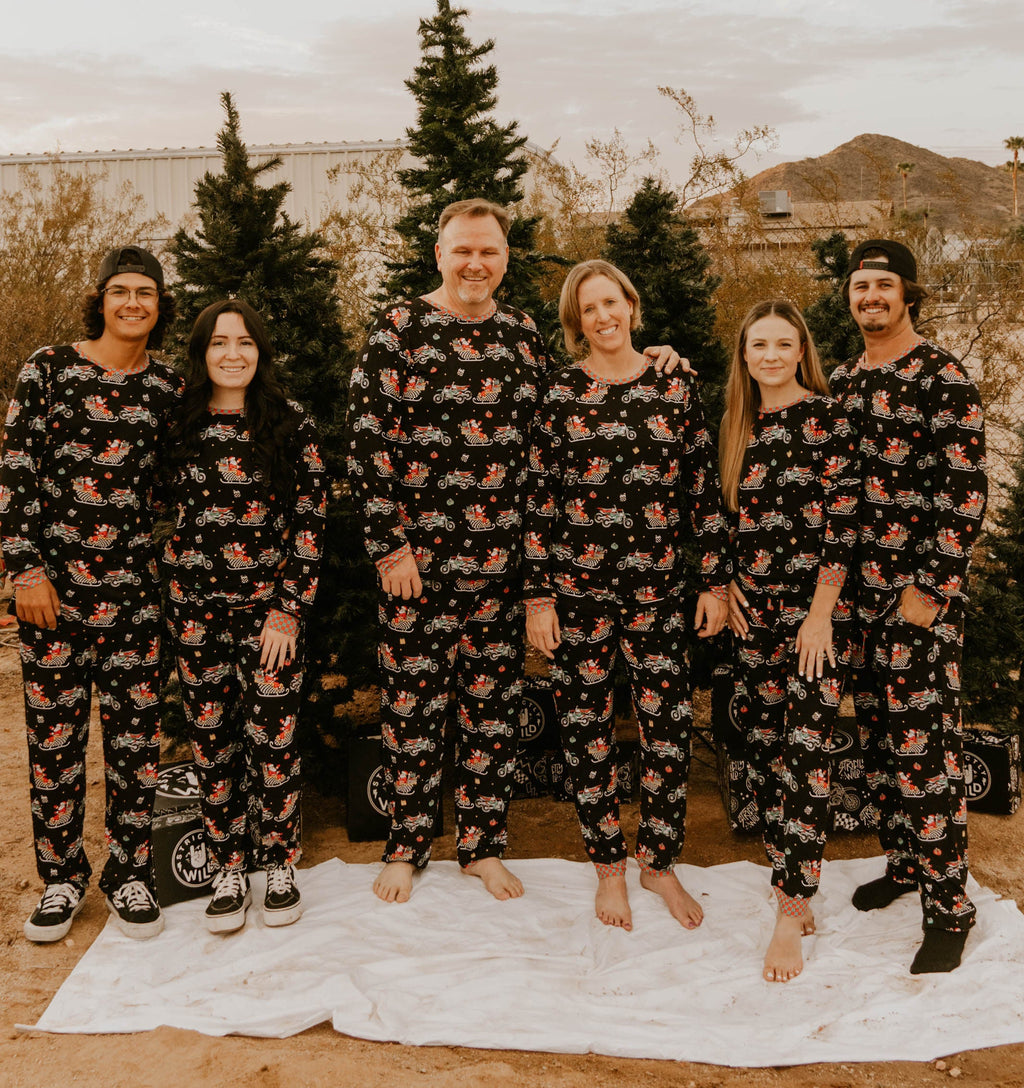 Santas Speedy Sleigh Unisex Adult Pajamas / PREORDER shipping Oct 26 - Nov 9