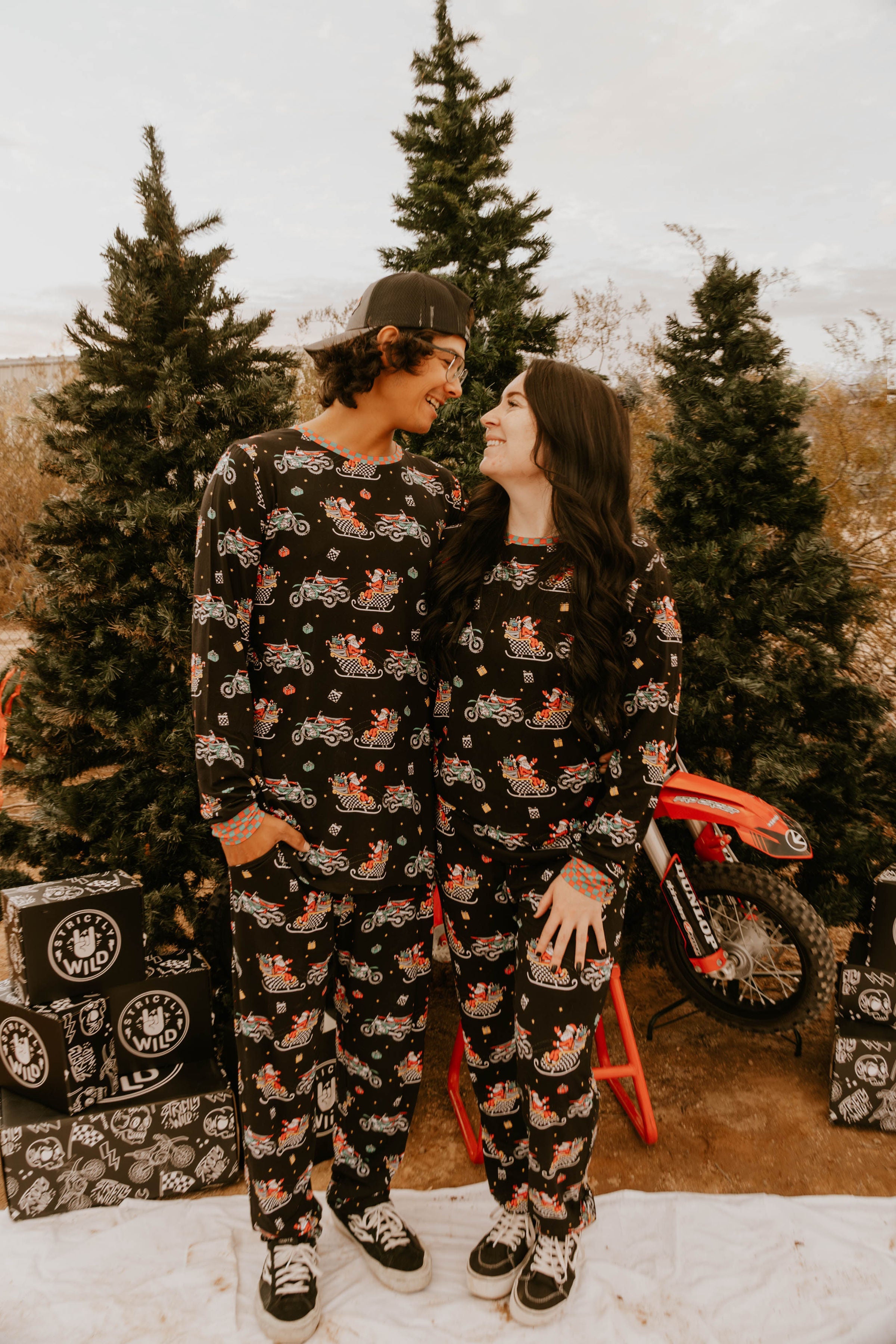 Santas Speedy Sleigh Unisex Adult Pajamas / PREORDER shipping Oct 26 - Nov 9