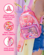 Mini Pink Confetti Clear Backpack
