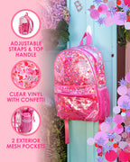 Clear Sweet Tart Pink Confetti Backpack