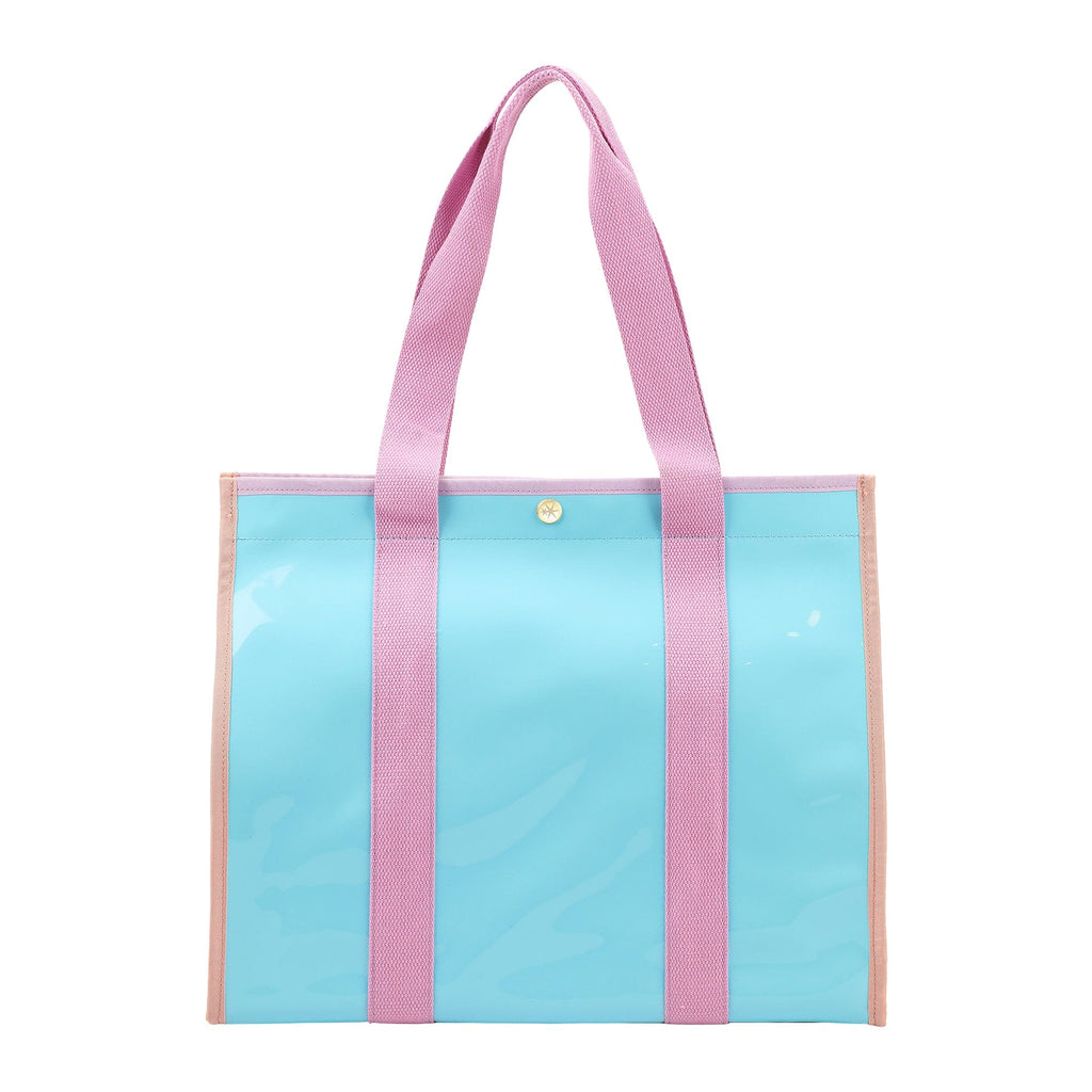 Colorblock Vinyl Tote Bag