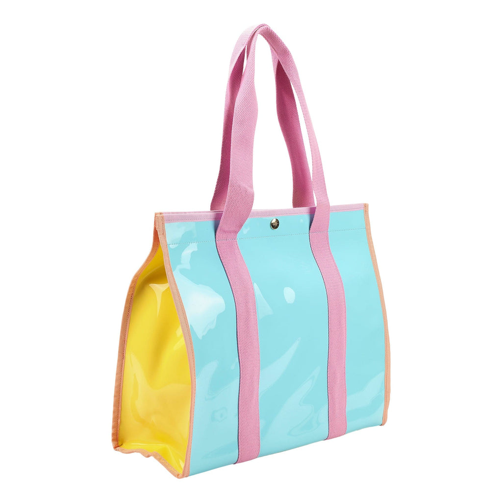 Colorblock Vinyl Tote Bag