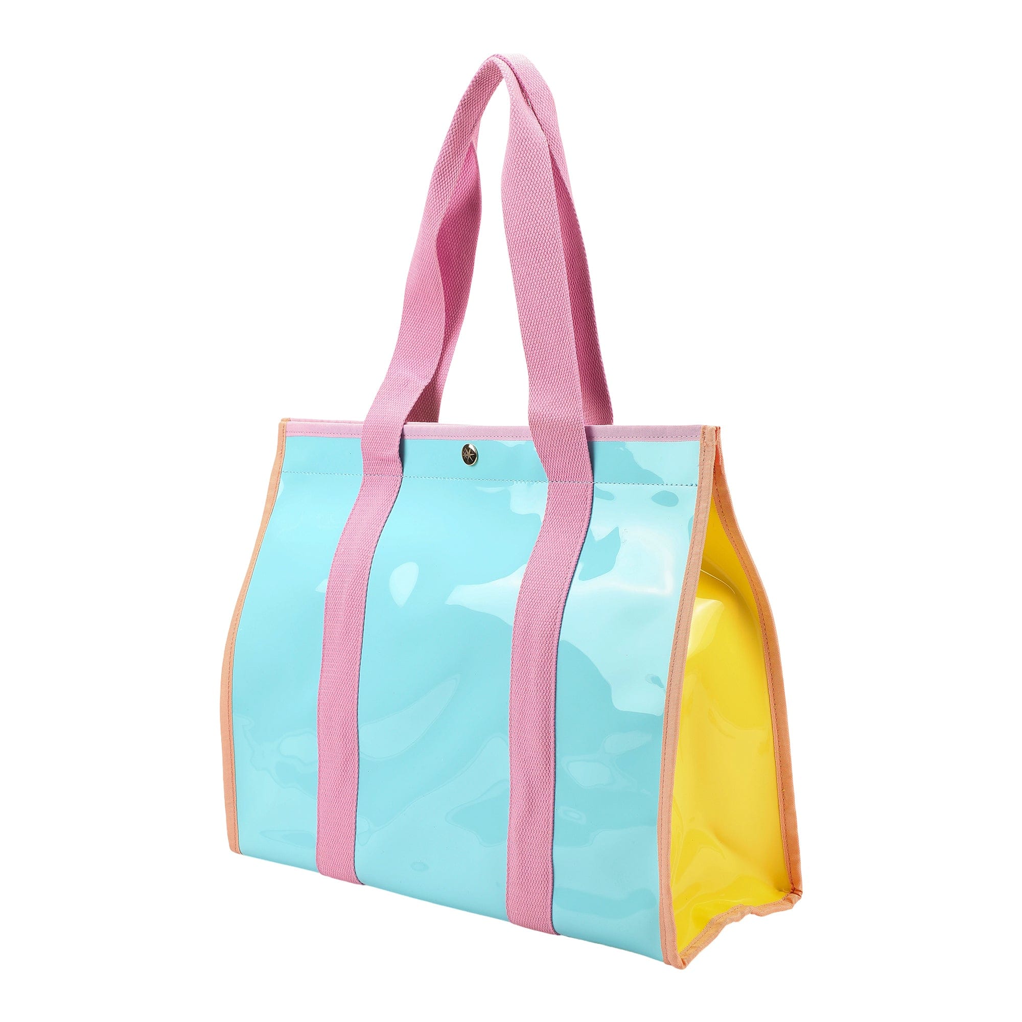 Colorblock Vinyl Tote Bag