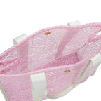 Pink Geo Tile Clear Vinyl Tote Bag