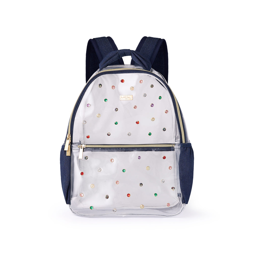 Clear Denim and Gems Backpack