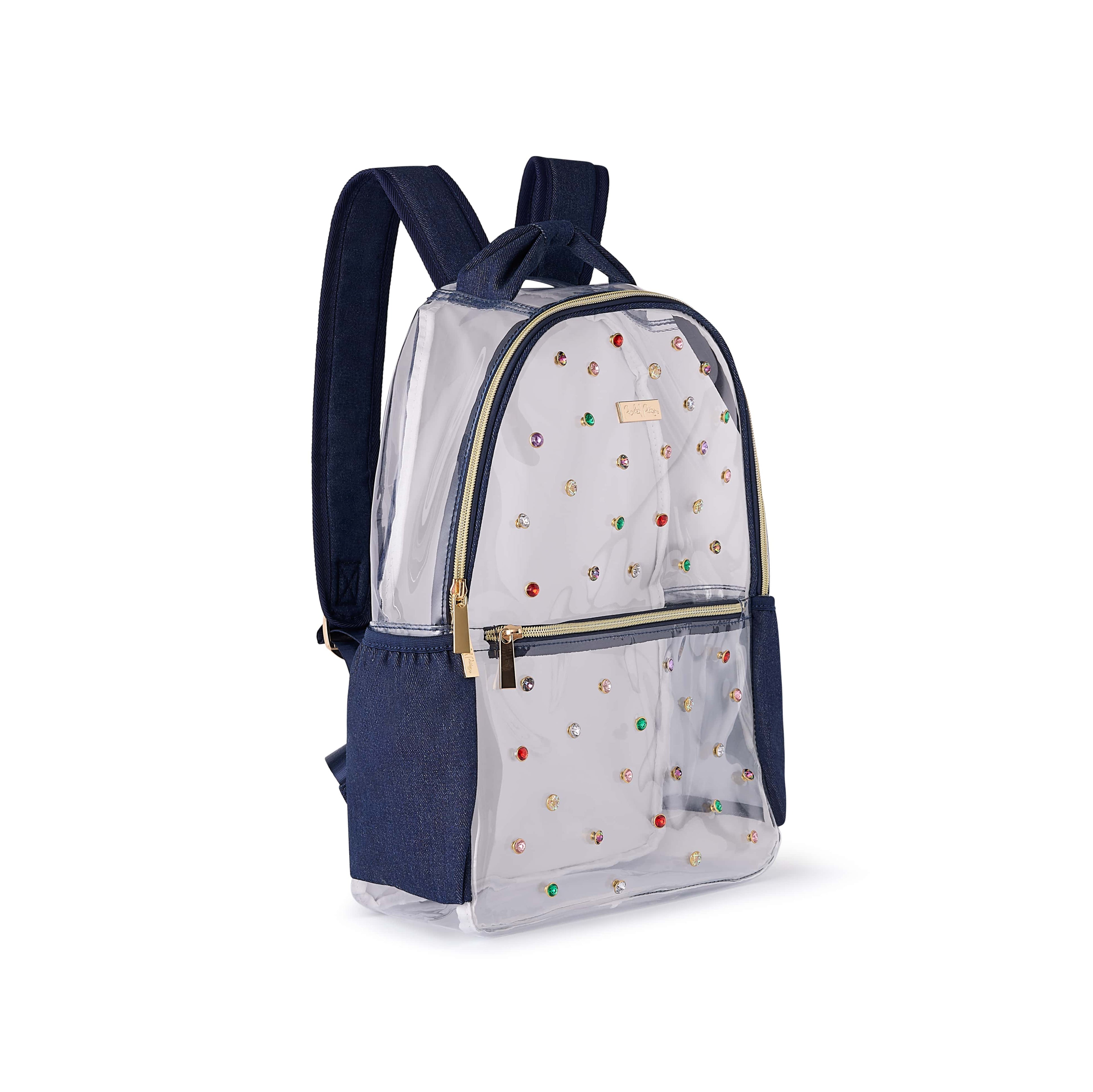 Clear Denim and Gems Backpack