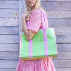 Colorblock Vinyl Tote Bag