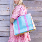 Colorblock Vinyl Tote Bag