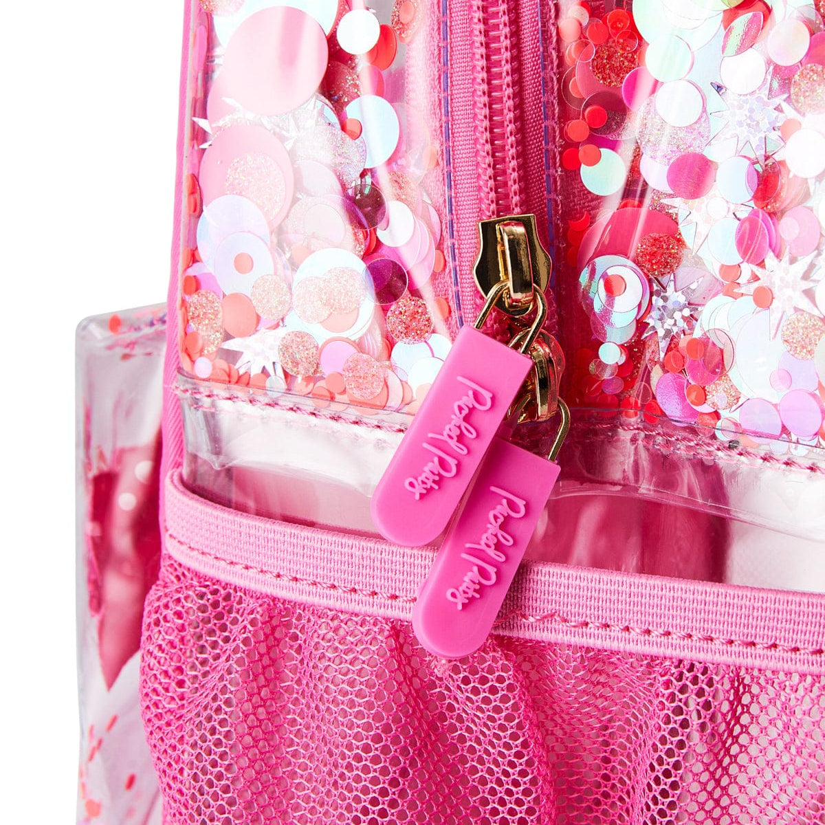Clear Sweet Tart Pink Confetti Backpack