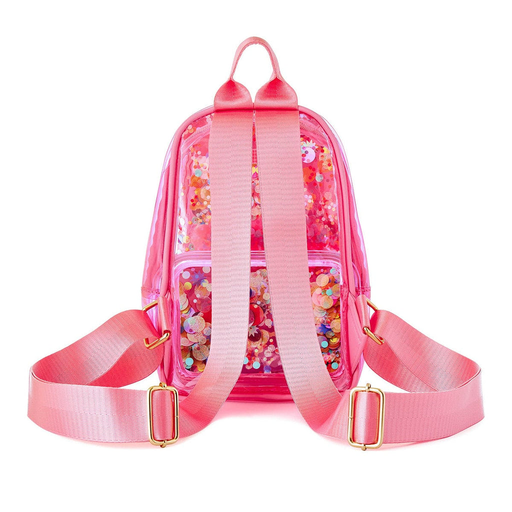 Mini Pink Confetti Clear Backpack