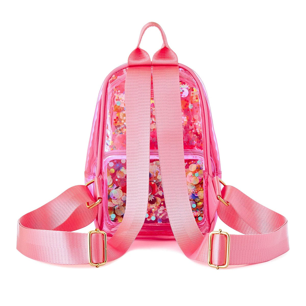 Mini Pink Confetti Clear Backpack
