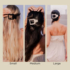 Coconut White Small Flat Square Hair Clip