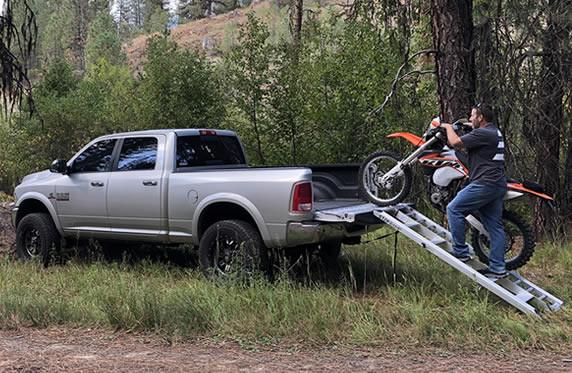 StepRamp® SR-B6 6-Step Aluminum Dirt Bike Loading Ramp for 36–44" Truck Beds